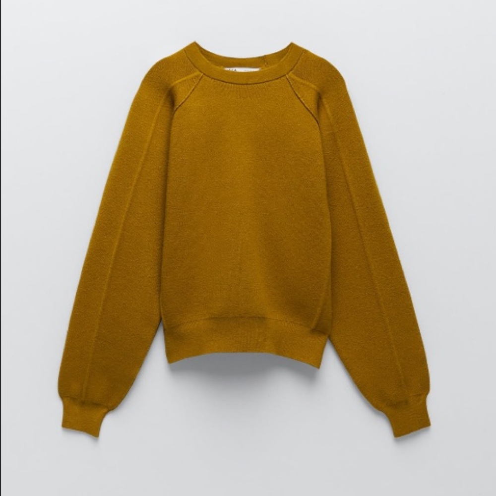 NWT Zara Seam Detail Knit Sweatshirt - Picture 6 of 7